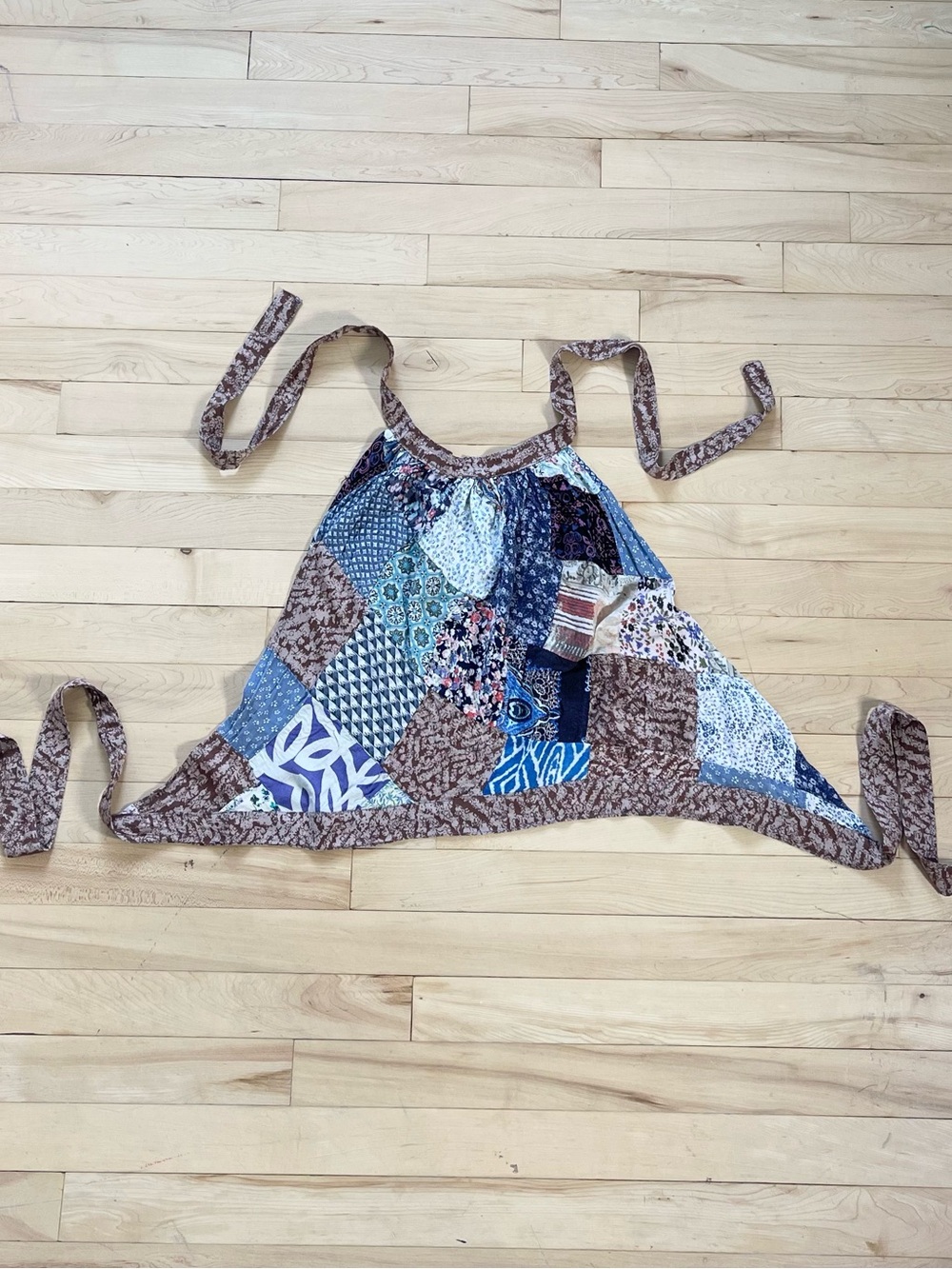 Boho Patchwork Halter Crop Top